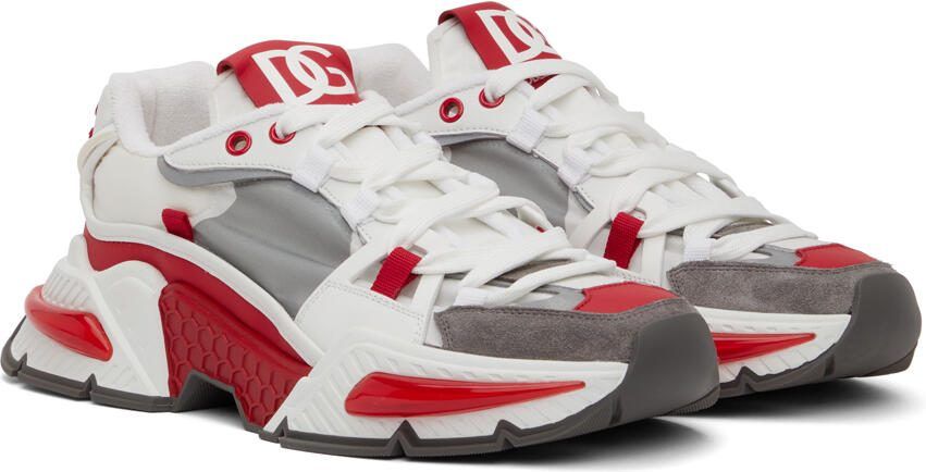 Dolce  Gabbana Red  White Airmaster Low-Top Sneakers - Picture 2