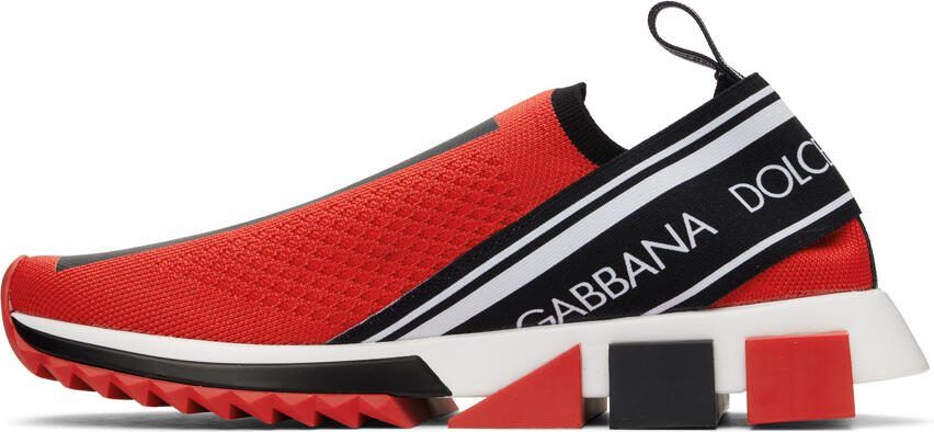 Dolce  Gabbana Red Mesh Sorrento Sneakers - Picture 3