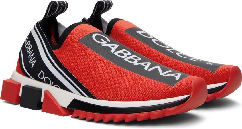 Dolce  Gabbana Red Mesh Sorrento Sneakers - Picture 2