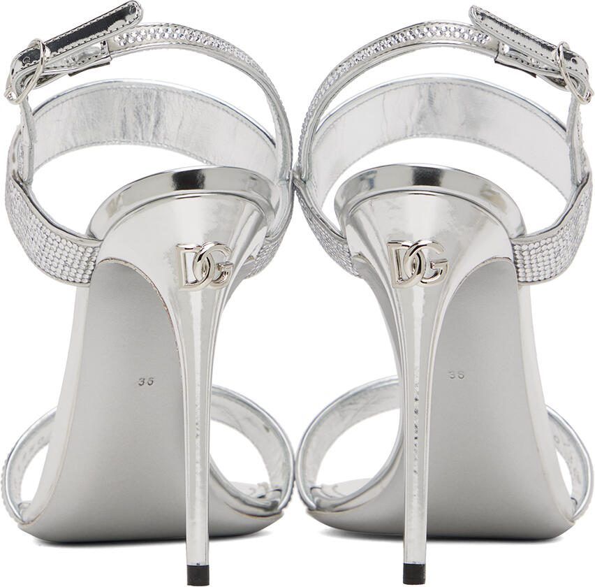 Dolce  Gabbana Silver Kim Heeled Sandals