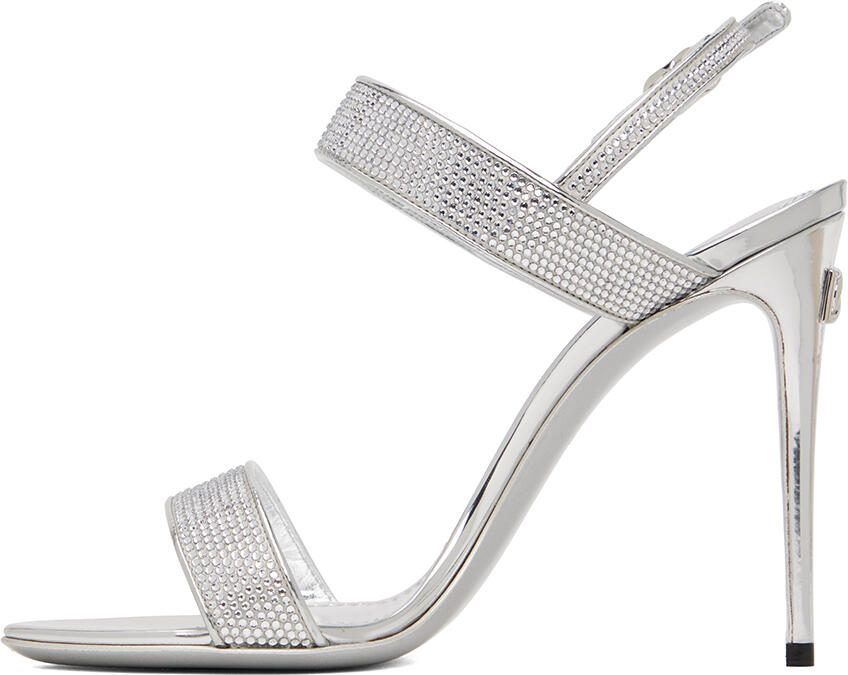 Dolce  Gabbana Silver Kim Heeled Sandals - Picture 2