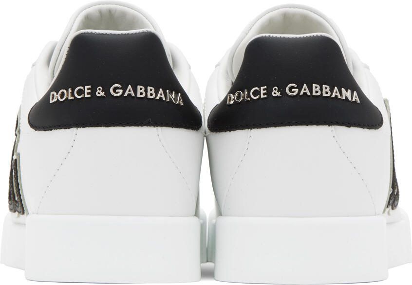 Dolce  Gabbana White  Black Portofino Low Sneakers