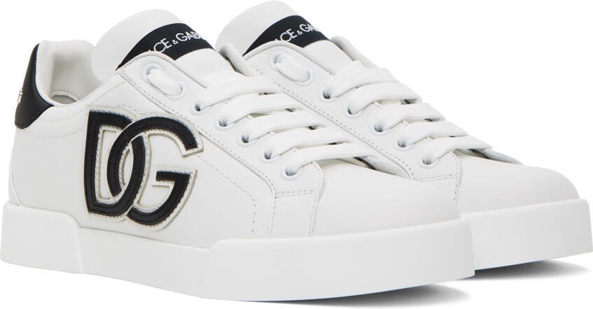 Dolce  Gabbana White  Black Portofino Low Sneakers - Picture 2