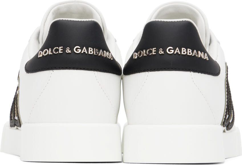 Dolce  Gabbana White  Black Portofino Sneakers - Picture 5
