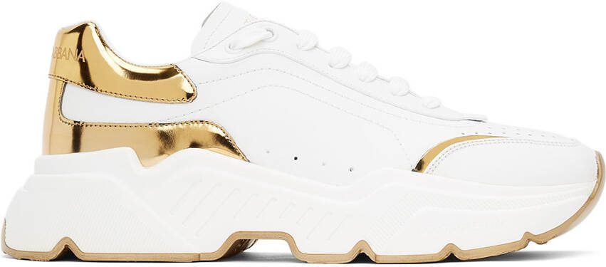 Dolce  Gabbana White  Gold Daymaster Low Sneakers - Picture 5