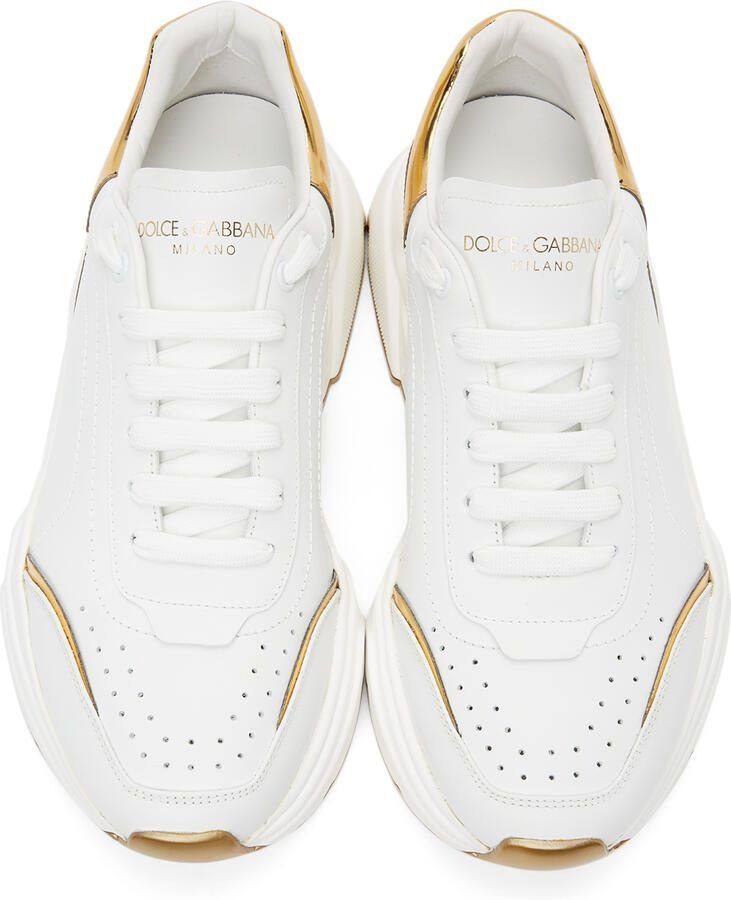 Dolce  Gabbana White  Gold Daymaster Low Sneakers