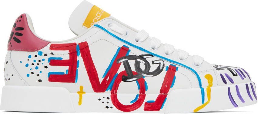 Dolce  Gabbana White  Multicolor Portofino Low Sneakers - Picture 4