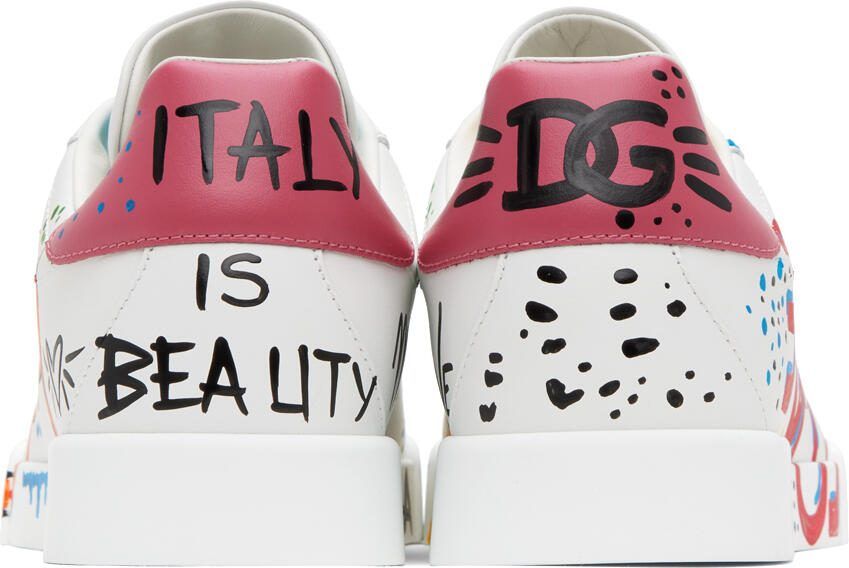 Dolce  Gabbana White  Multicolor Portofino Low Sneakers