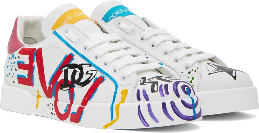 Dolce  Gabbana White  Multicolor Portofino Low Sneakers - Picture 2
