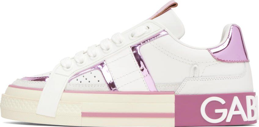 Dolce  Gabbana White  Pink 2.Zero Sneakers - Picture 3