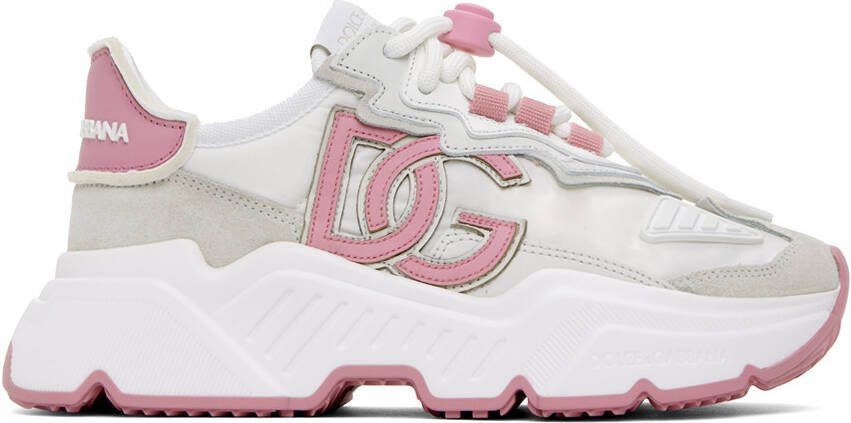 Dolce  Gabbana White  Pink Daymaster Sneakers - Picture 4