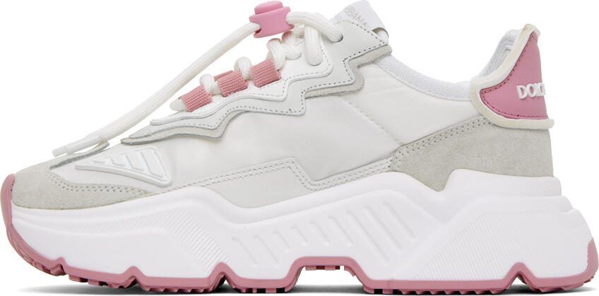 Dolce  Gabbana White  Pink Daymaster Sneakers - Picture 3
