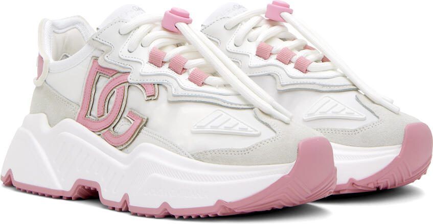 Dolce  Gabbana White  Pink Daymaster Sneakers - Picture 2