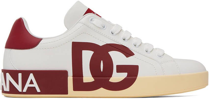 Dolce  Gabbana White  Red Portofino Sneakers