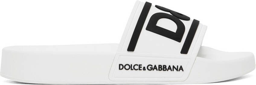 Dolce  Gabbana White Beachwear Slides - Picture 5
