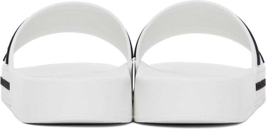 Dolce  Gabbana White Bonded Slides