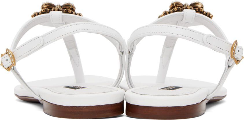 Dolce  Gabbana White Devotion Sandals