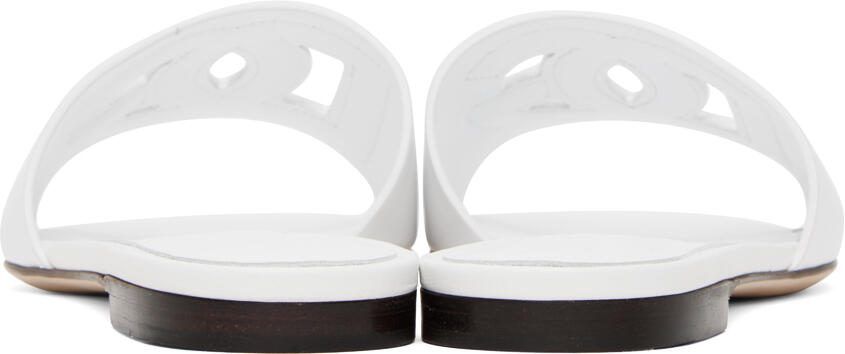 Dolce  Gabbana White 'DG' Cutout Slides