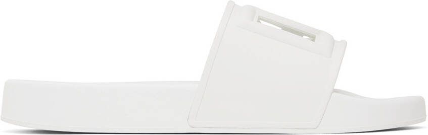 Dolce  Gabbana White DG Logo Slides - Picture 5