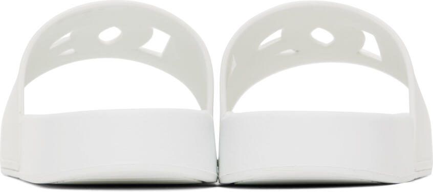 Dolce  Gabbana White DG Logo Slides