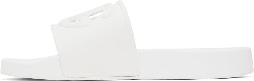 Dolce  Gabbana White DG Logo Slides - Picture 4