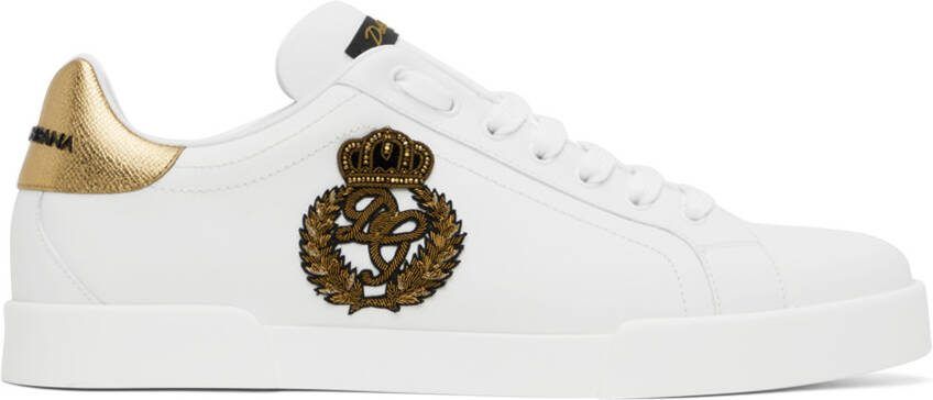 Dolce  Gabbana White Portofino Crown Sneakers