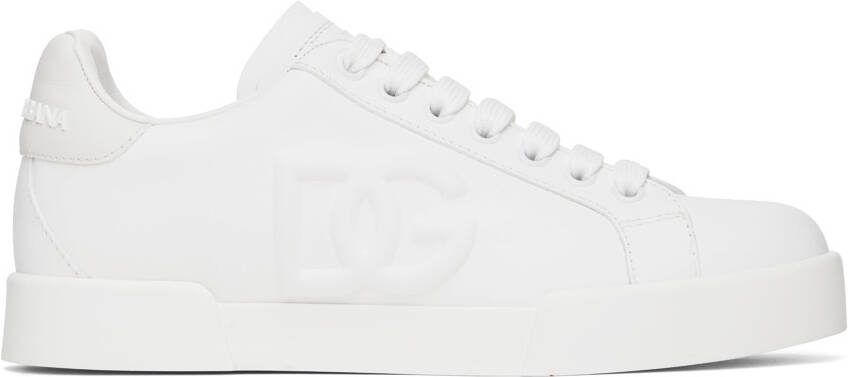 Dolce  Gabbana White Portofino DG Sneakers - Picture 4