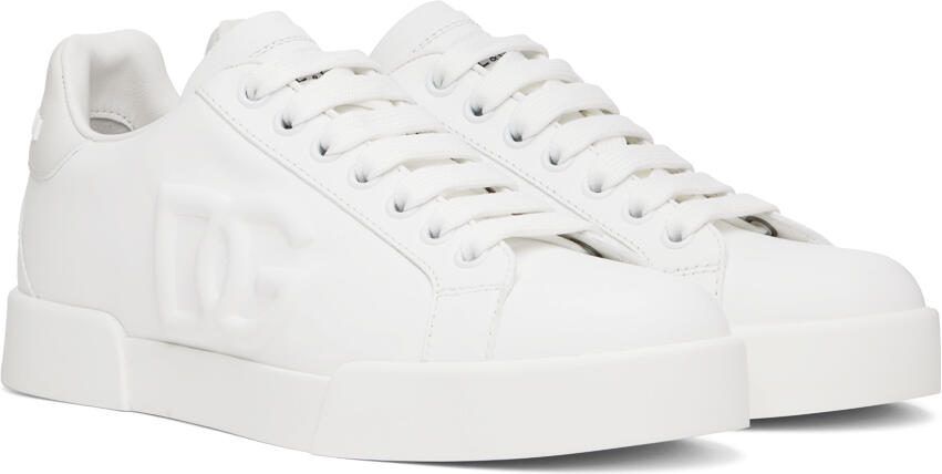 Dolce  Gabbana White Portofino DG Sneakers - Picture 2