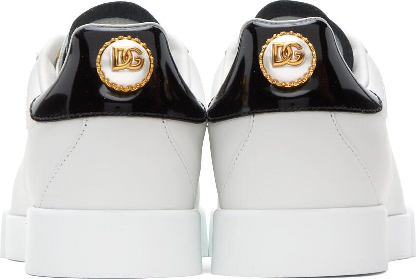 Dolce  Gabbana White  Gold Portofino Sneakers