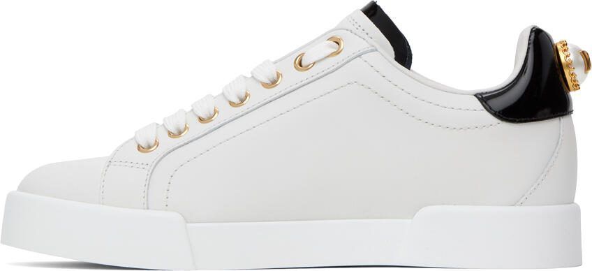 Dolce  Gabbana White  Gold Portofino Sneakers - Picture 3