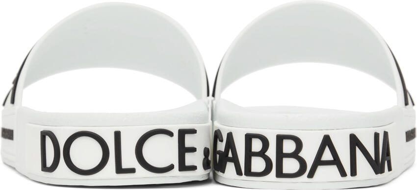 Dolce  Gabbana White Rubber Slides
