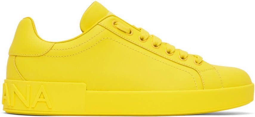 Dolce  Gabbana Yellow Portofino Sneakers - Picture 5
