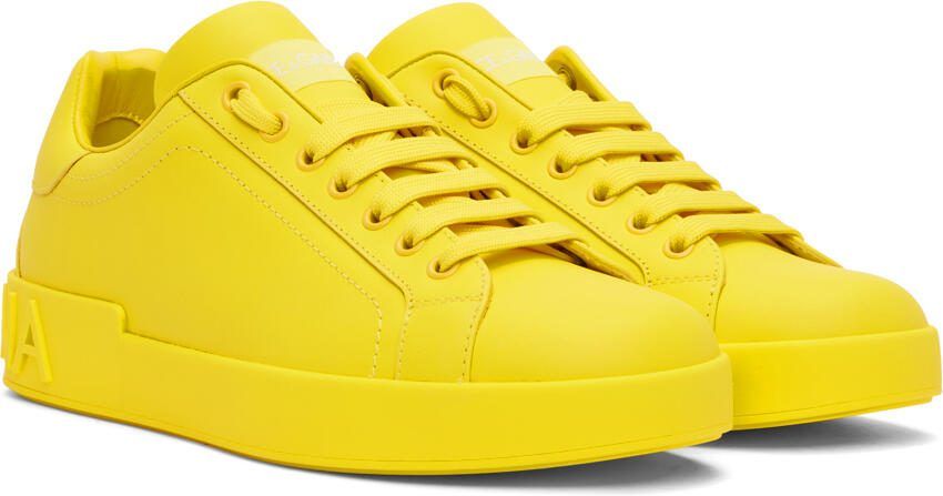 Dolce  Gabbana Yellow Portofino Sneakers - Picture 2