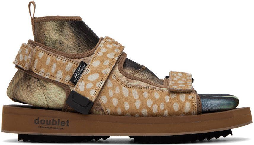 Doublet Tan Suicoke Edition Animal Foot Layered Sandals