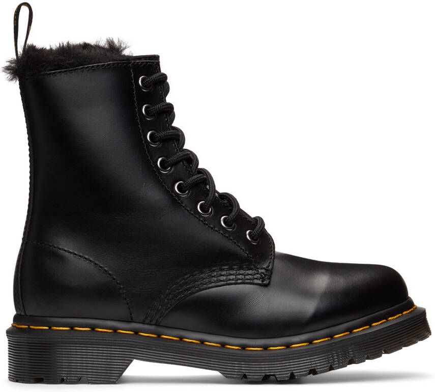 Dr. Martens Black 1460 Serena Faux-Fur Lined Boots - Picture 2