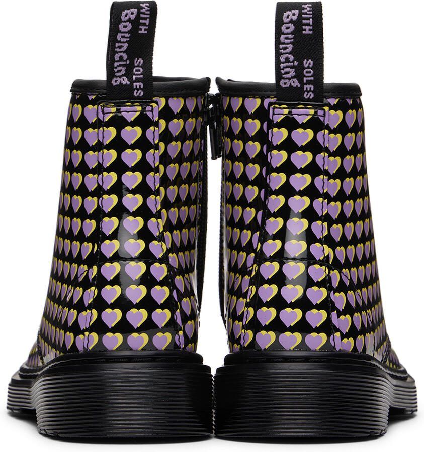 Dr. Martens Baby Black 1460 Heart Printed Boots - Picture 4