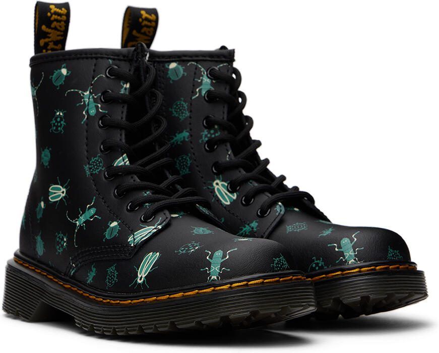Dr. Martens Kids Black 1460 Glow In The Dark Bugs Big Kids Boots - Picture 2