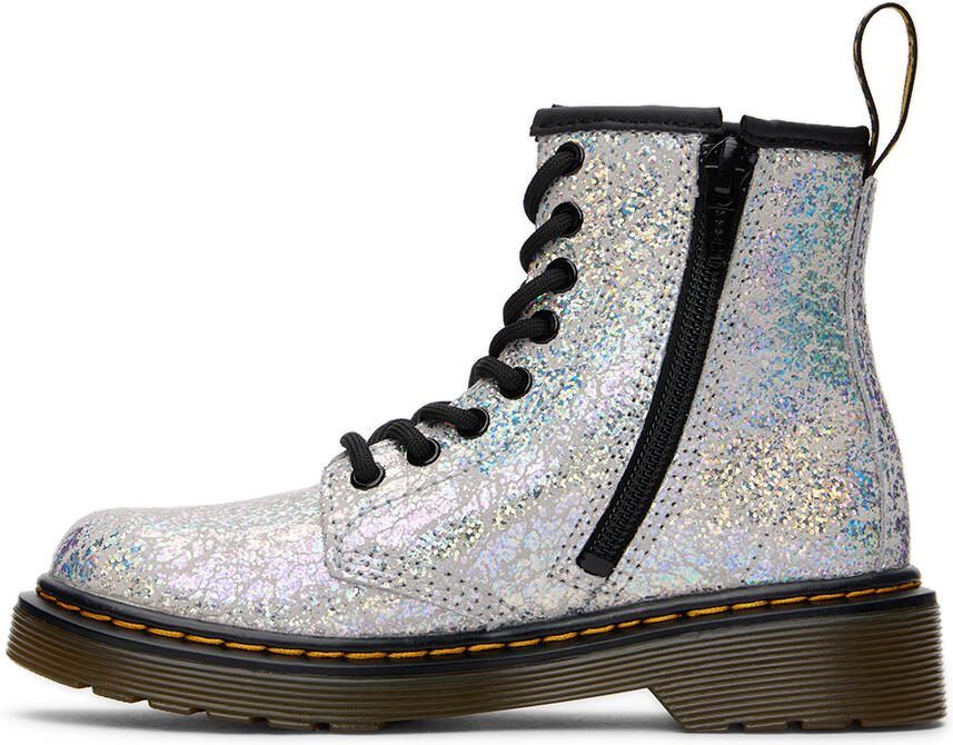 Dr. Martens Kids Silver 1460 Crinkle Big Kids Boots - Picture 3