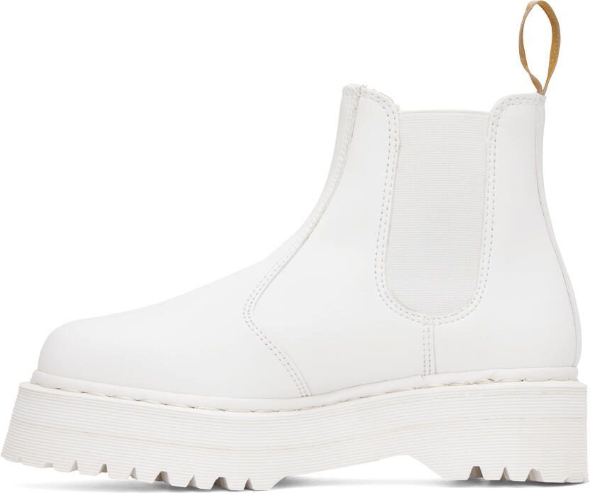 Dr. Martens White 2976 Quad Mono Chelsea Boots - Picture 3