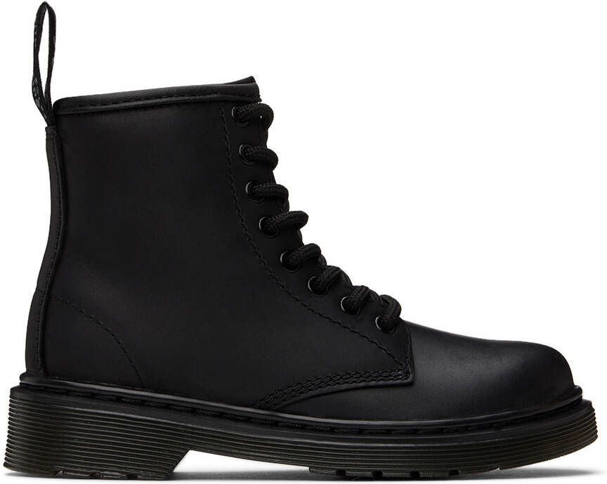 Dr. Martens Kids Black Faux-Fur 1460 Big Kids Boots
