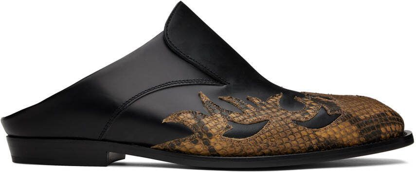 Dries Van Noten Black  Brown Paneled Loafers - Picture 5