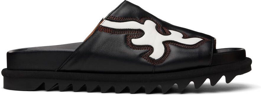 Dries Van Noten Black  White Shark Cowboy Sandals - Picture 5