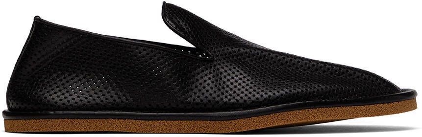 Dries Van Noten Black Leather Loafers