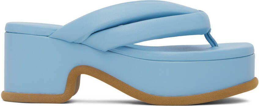 Dries Van Noten Blue Platform Thong Heeled Sandals - Picture 5