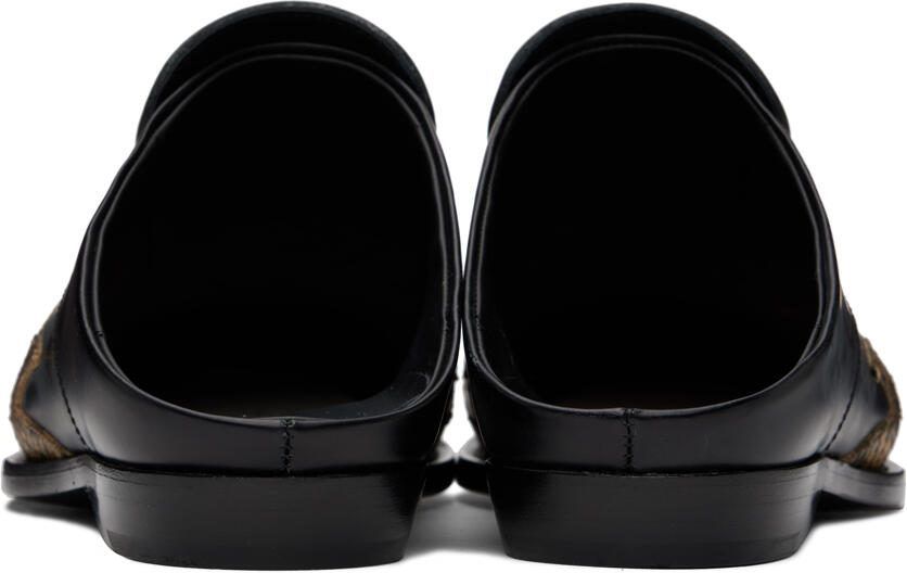 Dries Van Noten Black  Brown Paneled Loafers