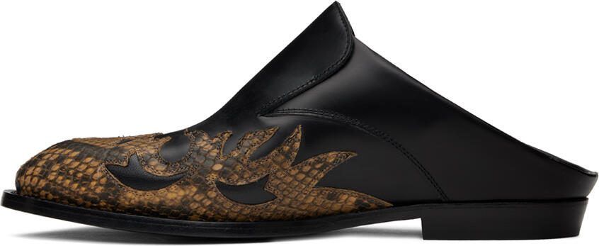 Dries Van Noten Black  Brown Paneled Loafers - Picture 3