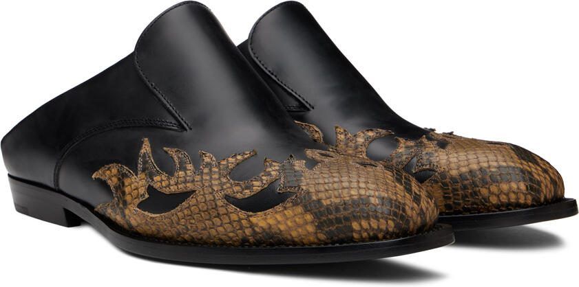 Dries Van Noten Black  Brown Paneled Loafers - Picture 2