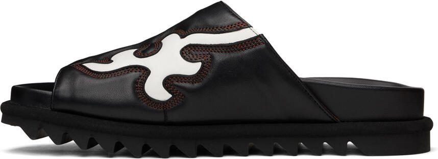 Dries Van Noten Black  White Shark Cowboy Sandals - Picture 3
