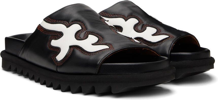 Dries Van Noten Black  White Shark Cowboy Sandals - Picture 2