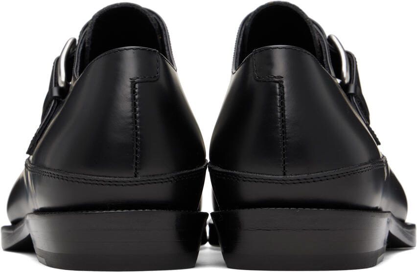 Dries Van Noten Black  Yellow Leather Monkstraps